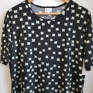 Lularoe LLR Irma top XXS black with stars